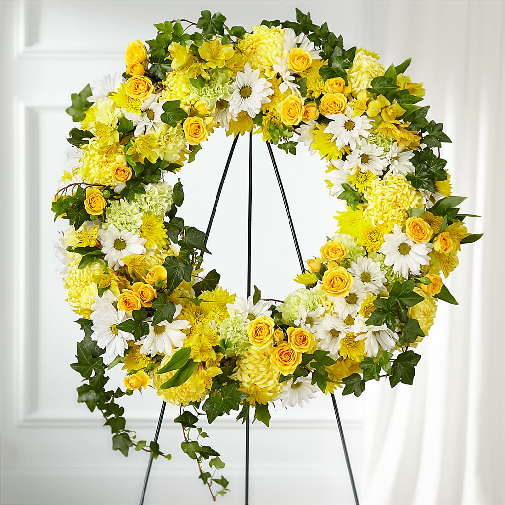 Golden Remembrance Wreath – MOLLY'S FLORIST, Mullins SC