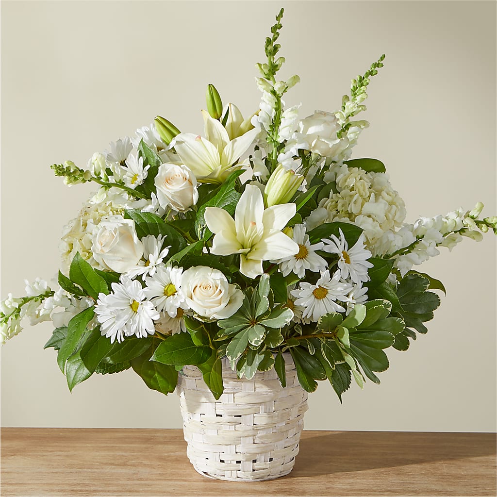 Ivory Elegance Floral Basket – MOLLY'S FLORIST, Mullins SC