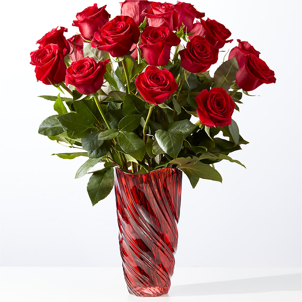 Classic Love Red Rose Bouquet with Luxe Swirl Vase – MOLLY'S FLORIST, Mullins SC