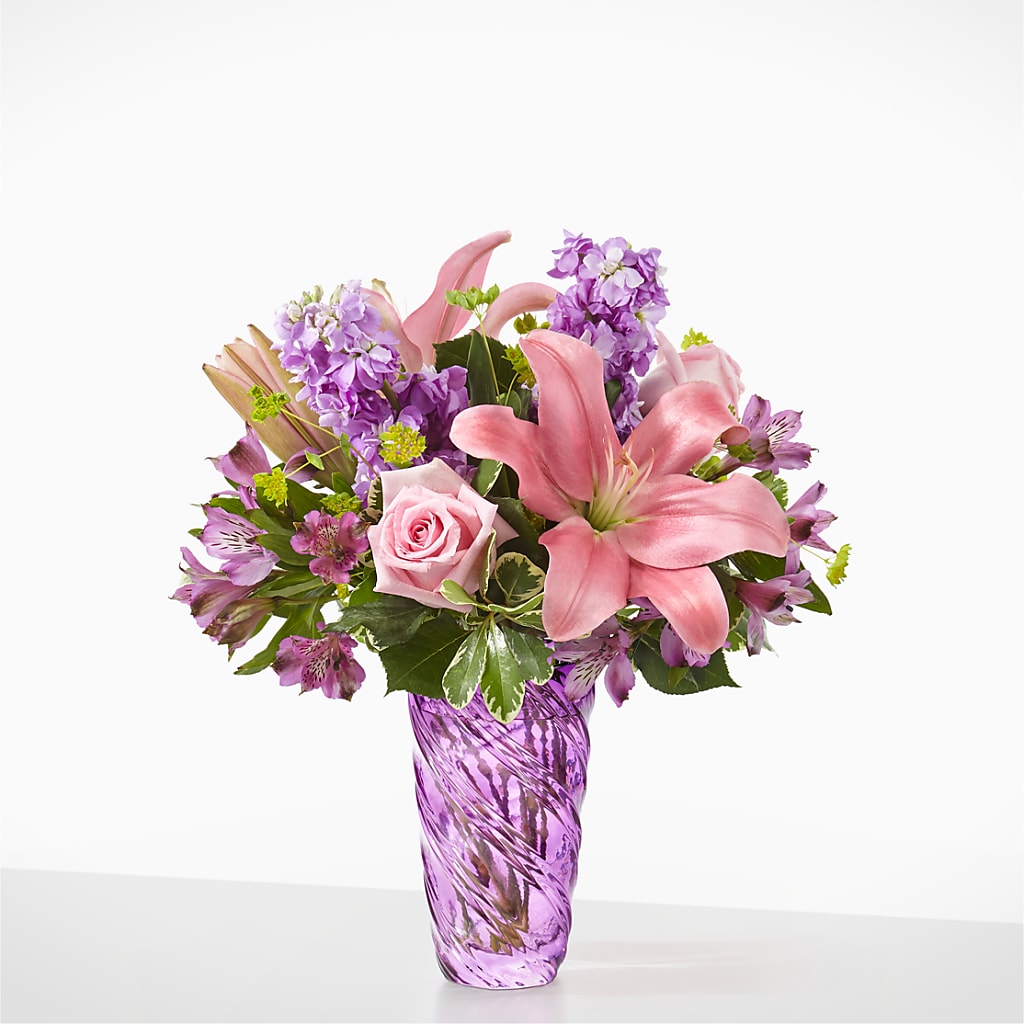 Precious Petals Bouquet with Luxe Swirl Vase – MOLLY'S FLORIST, Mullins SC