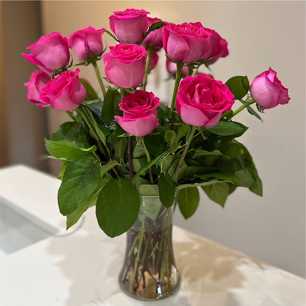 Long Stem Pink Rose Bouquet – MOLLY'S FLORIST, Mullins SC