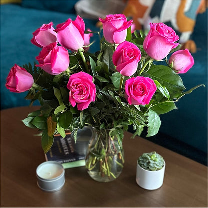 Long Stem Pink Rose Bouquet – MOLLY'S FLORIST, Mullins SC