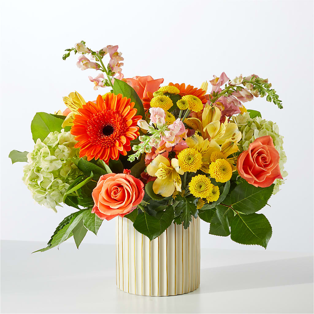 Autumn Sunshine Bouquet with Ivory Vase – MOLLY'S FLORIST, Mullins SC