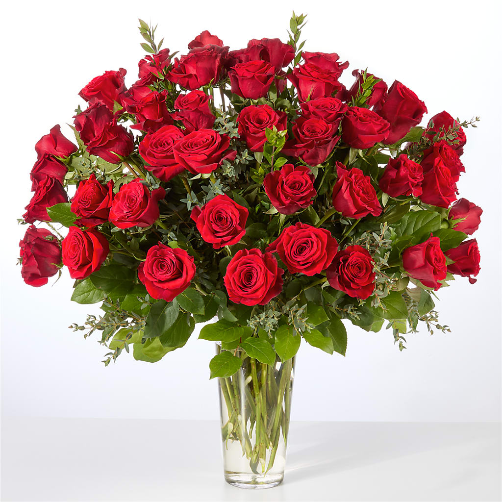 Forever Yours Fifty Stem Red Rose Bouquet – MOLLY'S FLORIST, Mullins SC